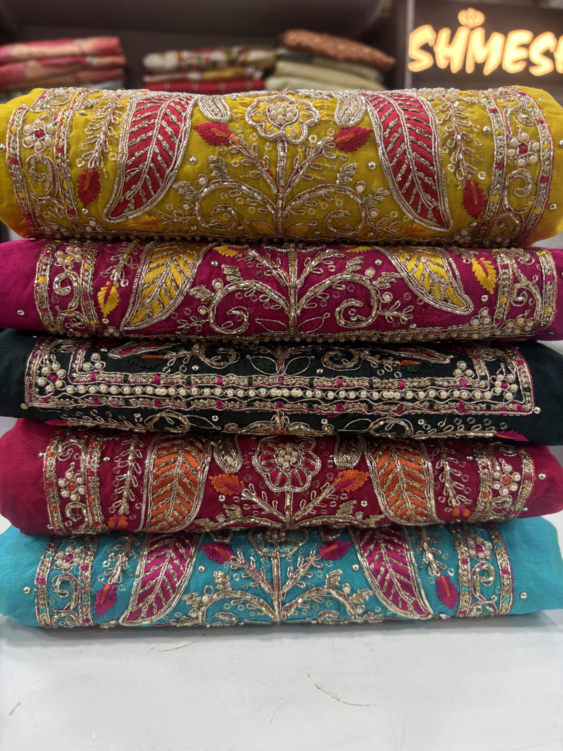 Chanderi Silk Suit Fabric with Banarasi Dupatta - Image 2