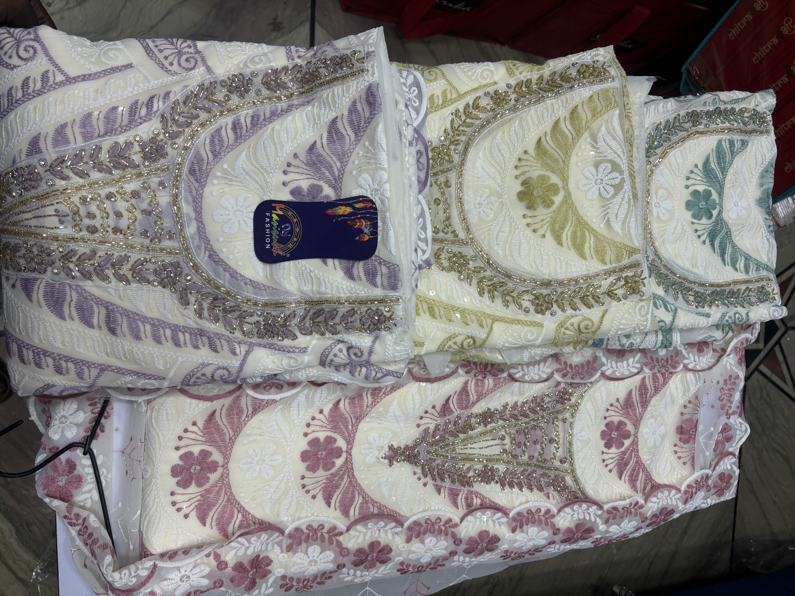 Embroidered Georgette Suit Fabric - Image 4