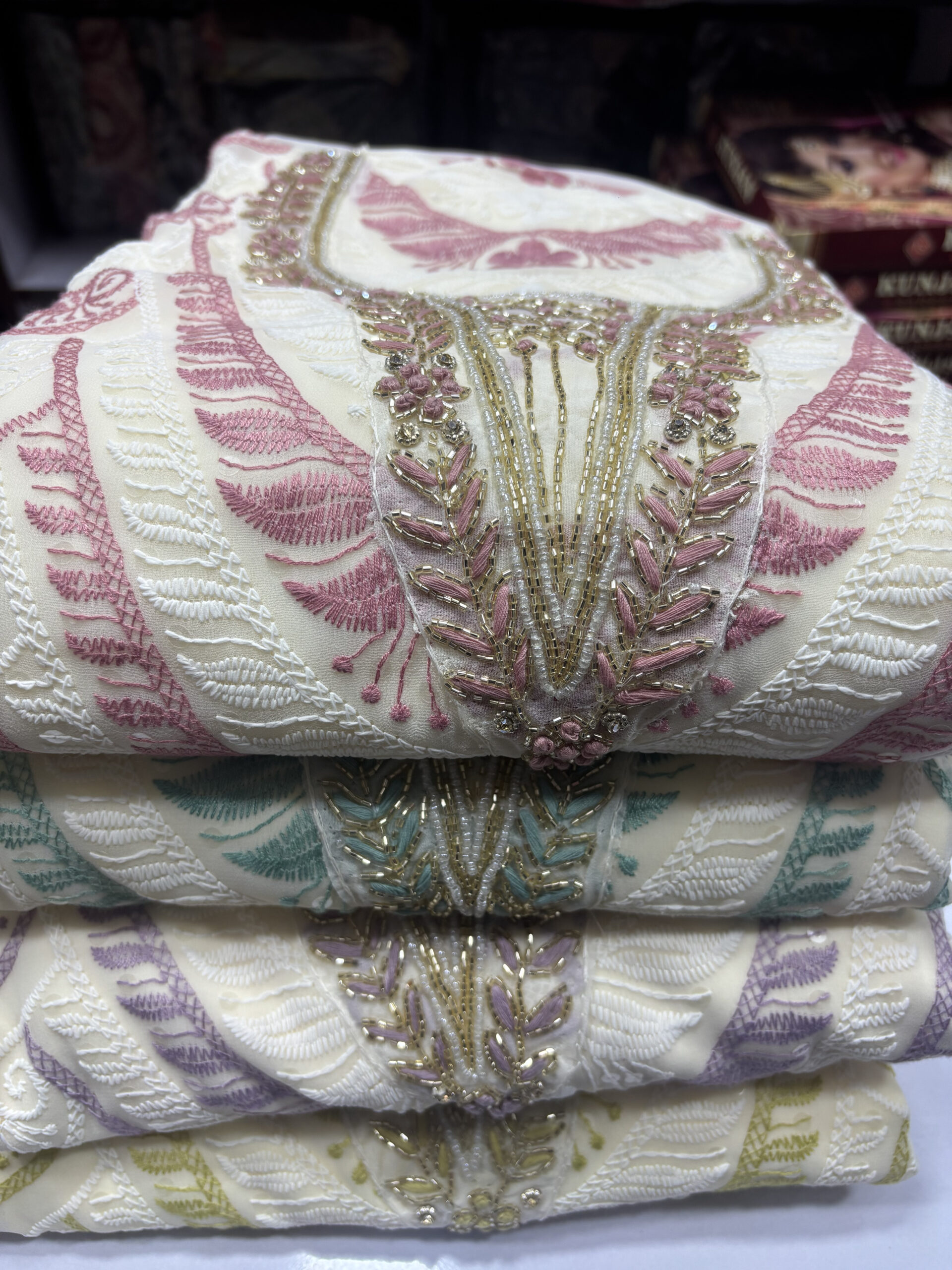 Embroidered Georgette Suit Fabric - Image 2