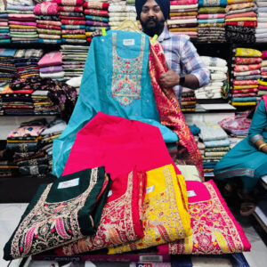 Chanderi Silk Suit Fabric with Banarasi Dupatta